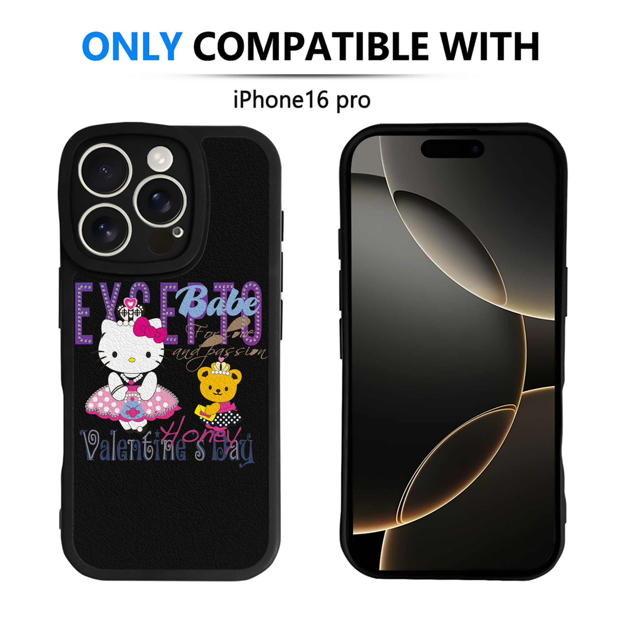 （画像用） Hello Kitty ハローキティ 【iPhone 16シリーズ対応】シリコンスマホケース（レザー調） 材質：シリコン